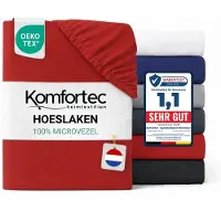 Komfortec Hoeslaken 180x200 cm - tot 30cm Matrashoogte - Rondom Elastiek - Rood