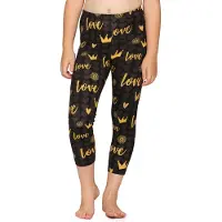 Merry Style Meisjes Leggings - Vrijetijdsbroek - Capri - Katoen - MS-MS10-405-LE - Grafiet/Liefde en Kroon - 110
