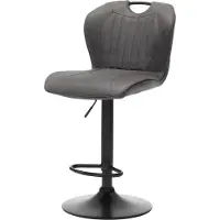 Huisenthuis.nl Barkruk Duuk Antraciet - Polyester - Set van 2 - Geschikt voor kookeiland - Ja - In hoogte verstelbaar - Zithoogte 61.5 - 81.5 cm