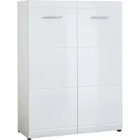 Huisenthuis.nl Schoenenkast Bologna Wit - MDF - Breedte 89 cm - Hoogte 120 cm - Diepte 37 cm