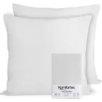 Komfortec Set van 2 Premium Jersey Kussenslopen 50x50 cm - Superzachte Kussenhoes – 100% Katoen – 150 g/m² - Wit
