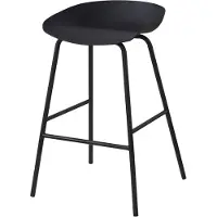 Huisenthuis.nl Barkruk Mickey Zwart - Kunststof - Set van 2 - Geschikt voor kookeiland - Zithoogte 67 cm - Zitdiepte 34 cm