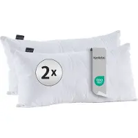 Komfortec Hoofdkussen 40x80 cm (2 stuks set), Hotelkwaliteit Slaapkussen, Hoofdkussen Slaapkamer, Wasbaar, Ergonomisch, Gewatteerd, met ritssluiting (Wit)