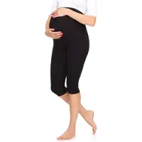 Merry Style Dames Leggings - Zwangerschapskleding - Capri - Viscose - MS-MS10-298-LE - Zwart - S