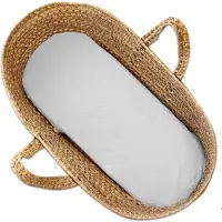 Sevira Kids - Hoeslaken wieg baby van katoenen mousseline - Lichtgrijs 70 x 30 cm