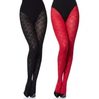 Merry Style Dames Panty 2 Pack - 60 DEN- 3D-technologie - Polyamide – Zwart/Rood – S - MS-GB-328-2B