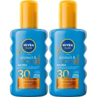 Nivea SUN Protect & Bronze Zonnebrand Spray - SPF 30 - Zonnespray - Waterproof - Stimuleert een bruine huid - Duopack - 2x 200 ml