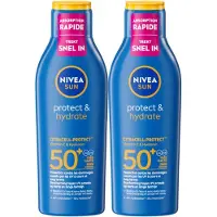 Nivea SUN Protect & Hydrate Zonnebrand SPF 50 - Zonnecrème - Beschermt en hydrateert - Zonnebrandcrème - Duopack - 2x 200 ml