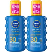 Nivea SUN Protect & Hydrate Zonnebrand Spray - SPF 30 - Zonnespray - Beschermt en hydrateert - Met Vitamine E - Duopack - 2x 200 ml