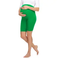 Merry Style Be Mammy MS-MS10-299-LE Dames Zwangerschapsleggings Leggings - Sport - Vrijetijdsbroek - Kort - Katoen - Sporbroek - Yogabroek - Groen - 4XL