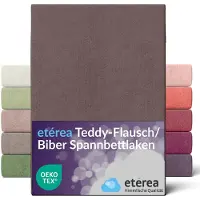 Etérea Himmlische Qualität etérea Teddy pluizig Hoeslaken 140x200 - 160x200 cm - 80% Katoen 20% Polyester - Bruin