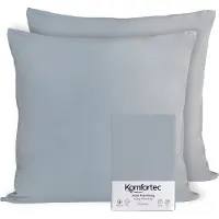Komfortec Set van 2 Premium Jersey Kussenslopen 60x60 cm - Superzachte Kussenhoes – 100% Katoen – 150 g/m² - Grijs