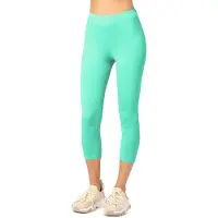 Merry Style MS-MS10-199-LE Dames Capri Leggings - Sport - Vrijetijdsbroek - 3/4 Lengte - Katoen - Sporbroek - Yogabroek - Munt - S