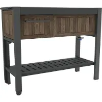 Keter Hosting Partytafel met Koelbox - 112 x 43 x 90 cm – Antraciet/Bruin