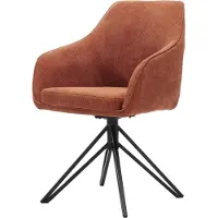 Huisenthuis.nl Armstoel Lise Koper - Ribstof - Draaibaar - Zithoogte 49 cm - Zitdiepte 45 cm - Met armleuning