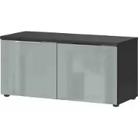 Huisenthuis.nl Halbank Mercurius Grijs - Grafiet - Breedte 97 cm - Hoogte 47 cm - Diepte 40 cm - Met planken - Met openslaande deuren