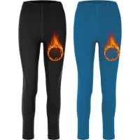Merry Style Dames Thermische Legging - Vrijetijdsbroek - Lang - Sporbroek - Skibroek - Mosterd - 2-Pack - MS-ATX-441-Leg-2B - Zwart/Marine - 3XL-4XL