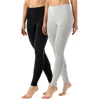 Merry Style MS-MS10-143-LE-2Pack Dames Leggings - Sport - Vrijetijdsbroek 2 Pak - Lang - Viscose - Sporbroek - Yogabroek - Zwart/Gemêleerd - L