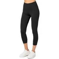 Merry Style MS-MS10-199-LE Dames Capri Leggings - Sport - Vrijetijdsbroek - 3/4 Lengte - Katoen - Sporbroek - Yogabroek - Zwart - L
