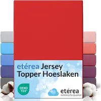 Etérea Himmlische Qualität etérea Topper Jersey Hoeslaken 140x200 - 160x200 cm Oekotex Made in Green - 100% katoen - Rood