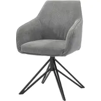 Huisenthuis.nl Armstoel Lise Antraciet - Ribstof - Draaibaar - Zithoogte 49 cm - Zitdiepte 45 cm - Met armleuning