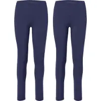 Merry Style Dames Leggings - Sport - Vrijetijdsbroek - Lang - Katoen - Sporbroek - 2-Pack -MS-MS10-198-LE-2B - Donkerblauw/Donkerblauw - XS