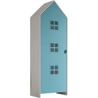 Huisenthuis.nl Kledingkast Juul Blauw - MDF - Breedte 62,8 cm - Hoogte 9 cm - Diepte 171,7 cm - Met planken - Met openslaande deuren