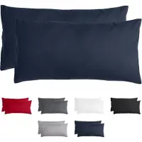 Komfortec Set van 2 Premium Kussenslopen 40x80 cm - Superzachte Kussenhoes – 100% - Geborsteld Mikrovezel 90g/m² - Blauw