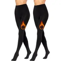 Merry Style – Set 2x Thermo Panty - Winter panty - Fleece Panty - Zachte Panty - Fleece legging - Warme Panty – Zwart/Zwart – XL/XXL – MS-ATX-442-Tights-2B