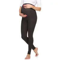 Merry Style MS-MS10-297-LE Dames Zwangerschapsleggings Leggings - Sport - Vrijetijdsbroek - Lang - Viscose - Sporbroek - Yogabroek - Donker Gemêleerd - XL
