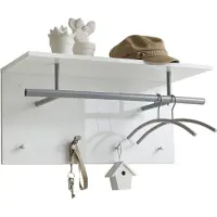 Huisenthuis.nl Kapstok Jens Hoogglans Wit - 4 haken - Breedte 72 cm - Diepte 29.3 cm - Hoogte 35 cm