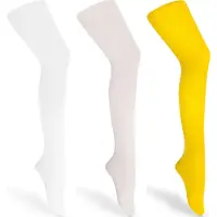 Merry Style Kinderen 3 Pack Panty - 60 DEN -Microvezel - Meisjes - Polyamide – Wit/Ecru/Geel – 140-146 – WL-010-3B