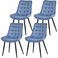 HOMAVO YZ2 Set van 4 Eetkamerstoelen – Velvet/Fabric Stoelen met Metalen Poten – 53x62.5x88 cm – Comfortabel & Stijlvol – Modern Design