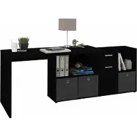 Huisenthuis.nl Bureau Apollo Zwart - 135,7x135,7cm - Hoekbureau - Met opbergruimte - Hoogte 74.2 cm