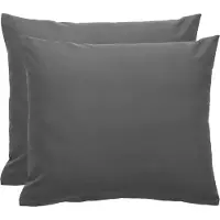 Komfortec Set van 2 Premium Kussenslopen 60x70 cm - Superzachte Kussenhoes - 100% Microvezel - 120g/m²- Antraciet