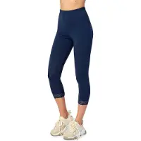 Merry Style MS-MS10-224-LE Dames Capri Leggings met Kant - Sport - Vrijetijdsbroek - 3/4 Lengte - Katoen - Marineblauw - XXL