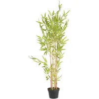 UNUS Kunstplant Bamboe 120 cm met echte bamboestam, kamerplant met natuurlijke houten stam