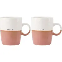 Zusss Set Van 2 Theemokken Dream - Cadeau Dames Keramiek White / Dark Pink