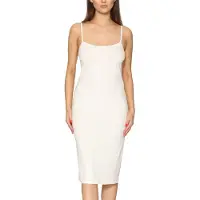 Merry Style MS-MS10-402-UW Dames Onderjurk - Nachthemd - lang - ronde hals - verstelbare Spaghetti bandjes - Viscose - Ecru - L