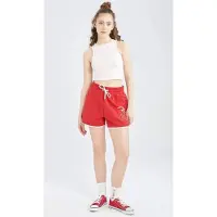 DeFacto - Damesshort - Rood - M - Trekkoord