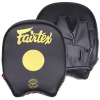 Fairtex FMV14 Serie - Boks Pads - Zwart/Goud - Ultra Licht - Synthetisch Leer - Handgemaakt in Thailand