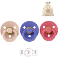 BIBS fopspenen anatomisch maat 1: blush, grape en coral + BolleToet speenzakje
