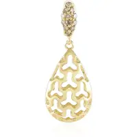 Cavill - Zilveren hanger 925 Sterling verguld - 12 I2 Champagne Diamanten 0 054 ct - Elegante druppelvormige hanger dames sieraden