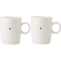 Zusss Set Van 2 Theemokken Hartje - Cadeau Dames - Verjaardag Keramiek White / Black