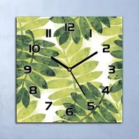 Coloray Wandklok - Bladerenjungle Klok Glas - 30x30 cm - Groente Wandklok - Wandklok Vierkant - Wandklok Industrieel - Wandklok Keuken - Stille Wandklok