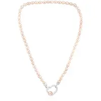 Cavill - Zilveren Halsketting - 925 Sterling Zilver Gerhodineerd - Roze Zoetwaterkweekparel 8 5 mm Rond en Fancy - Elegant Design 45 5 cm
