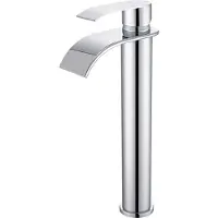 CECIPA MAX Wastafelkraan - Waterbesparend- 32cm Hoge Watervalkraan - Badkamer Kraan - RVS - Chroom -Badkamermengkraan