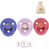 BIBS fopspenen anatomisch maat 1: grape, violet sky en coral + BolleToet speenzakje