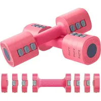 SPORTNOW Rubber Dumbbell-ABS, Metaal-26,6L x 7,5B x 7,5H cm-Roze