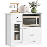 HOMCOM Magnetronkast Spaanplaat 80L x 35B x 72,2H cm Wit